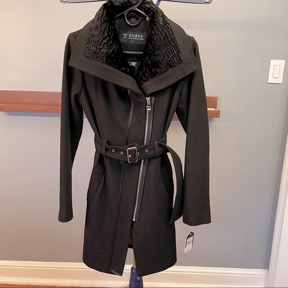 NWT Guess Los Angeles belted wool coat